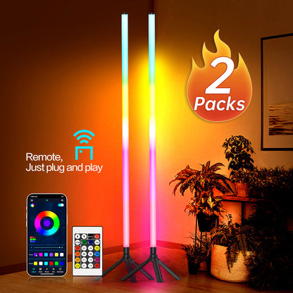 48.8-Inch RGB Tube Floor Lamp with Tripod Stand in One- or Two-Pack App and Remote Checkouts