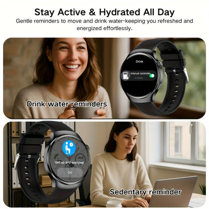 Watch 4 Pro Business Smartwatch for Men & Women, Wireless Calling, Weather Alerts, Music Control, Message Notifications, Step Counter & Calorie Tracker, Elegant Business Style – Compatible with Android & iPhone