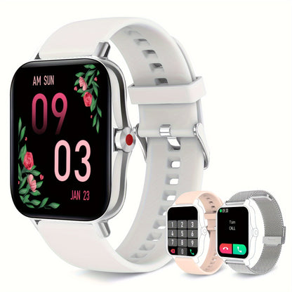 Women's Smartwatch with Voice Assistant, Message Alerts, Sport Modes and Dual Silicone Straps