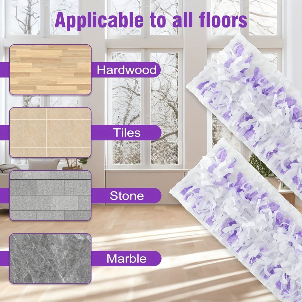 Twenty-Nine-Piece PowerMop-Style Disposable Refill Pad Pack with Purple Microfiber-Strip Surface