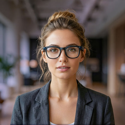 Smart Glasses 2MP Camera Eyewear with 100+ Language Translation, Bluetooth Calls and Black or Clear Lenses