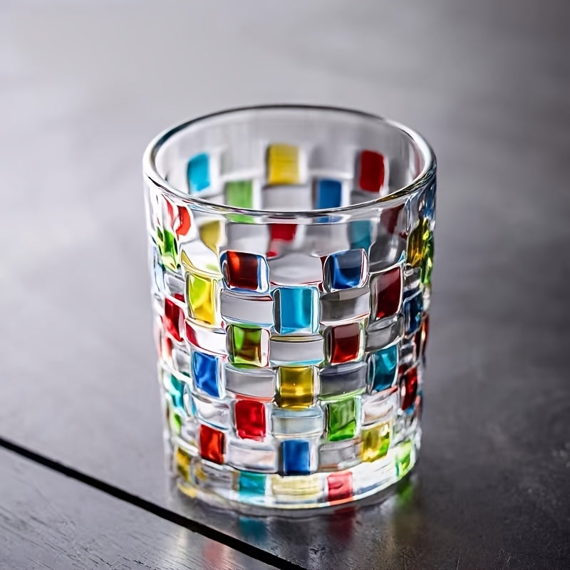 Color-Block Drinking Glass Set with Four Checkout Configurations, Two Heights and Two- or Four-Piece Packs