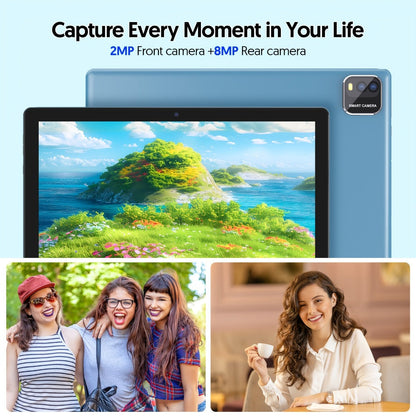 Android Tablet 10.1-Inch with Android 15, WiFi 6, 6000mAh Battery and Case or Keyboard Options