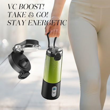 Portable Blender with Clear Cylindrical Cup, Digital Timer Display, Flip-Up Handle and Three Color Options