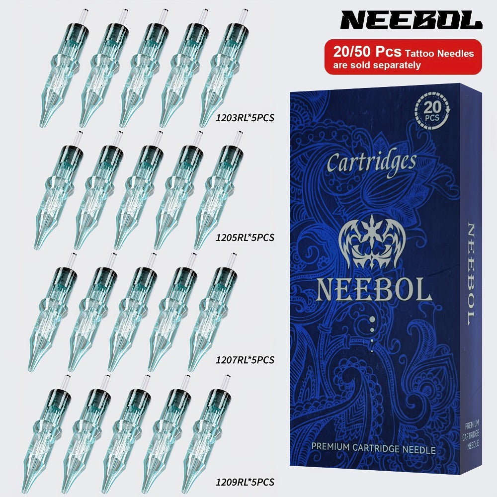 Tattoo Cartridge Needles Disposable 20/50pcs - Standard Round Liner RL & Round Magnum RM Mixed Sizes