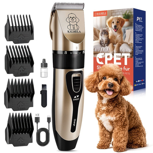 Pet Hair Trimmer USB Rechargeable Wireless Clipper for Dogs & Cats – Low Noise Electric Grooming Scissors, Lithium Battery, Home & Salon Use, Safe Low Voltage