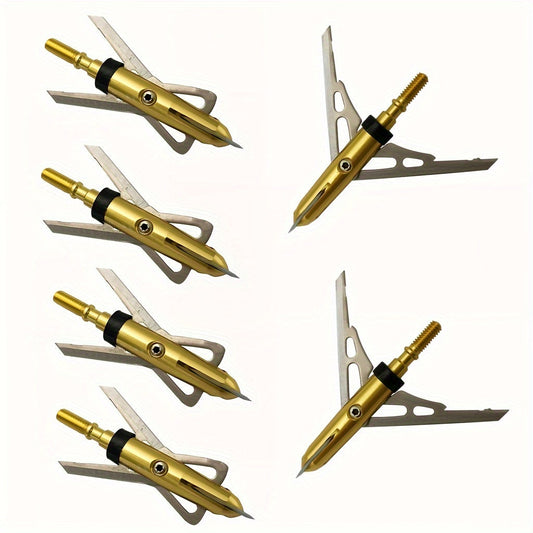 Hunting Broadhead 6PCS 100 Grain – 2-Blade Stainless Steel Archery Arrow Tips with Ferrule Alignment Technology, 2.34" Cutting Diameter, Compatible with Crossbow & Compound Bow for Deer Hunting