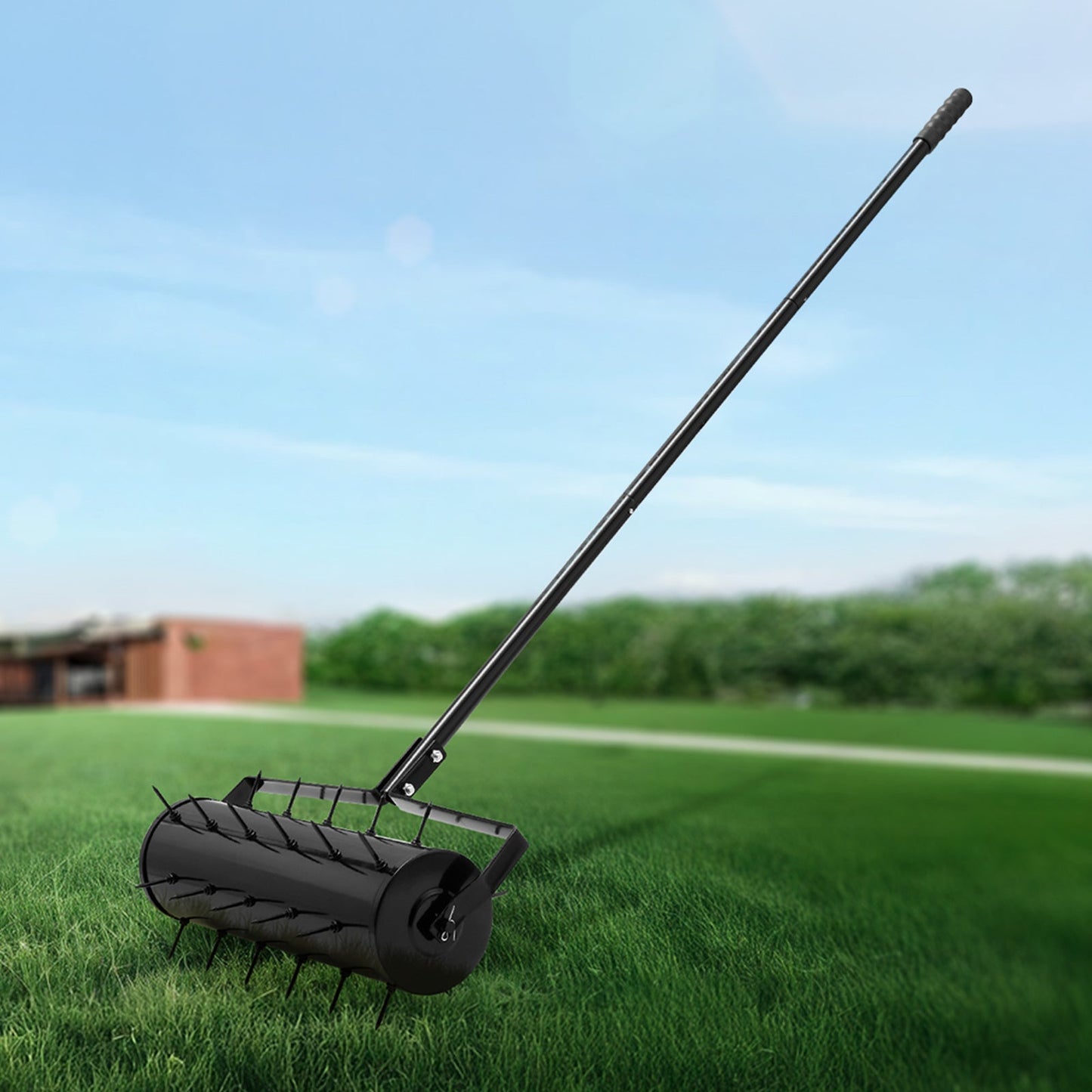 Rolling Lawn Aerator with 18- or 21-Inch Drum, 27 Spikes and Detachable Three-Section Handle