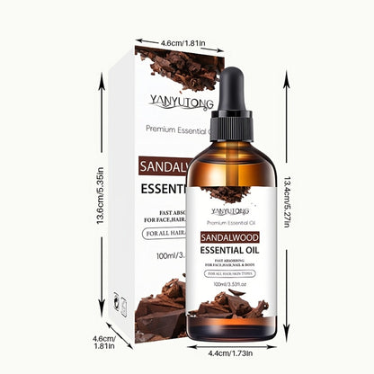Sandalwood Essential Oil for Hair & Skin Care 30ml / 100ml / Twin Pack — Moisturizing Aromatherapy Oil for Massage, Diffuser & Shower, All Skin & Hair Types
