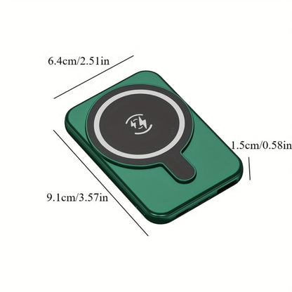 Slim Pocket Magnetic Power Bank 5000mAh 10000mAh with LED Display Wireless Charging Type-C Micro USB Input Fast Charge Battery Pack for iPhone 16 15 14 13 12 Samsung Android Travel
