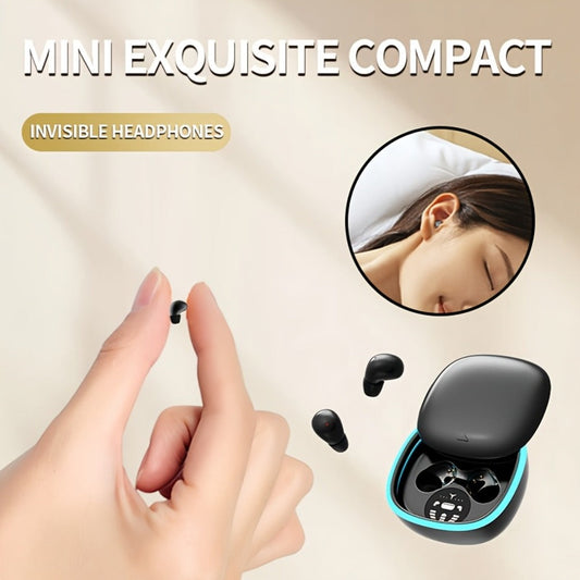 Smallest Invisible Mini Spy Earpiece Wireless, Discreet Low Profile Hidden Earbuds for Small Ear Canals with Microphone Touch Control Type-C, Tiny Micro Headset for Work Study Security Covert Use