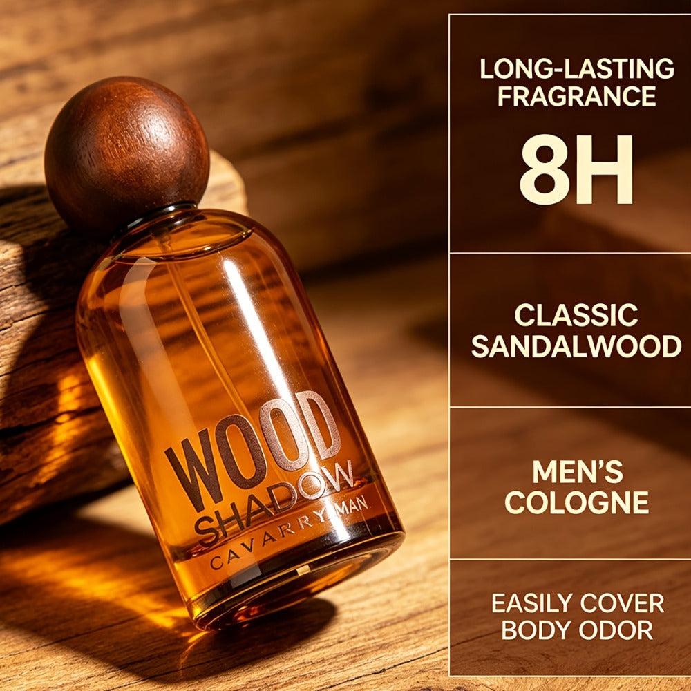 Perfume for Men Wooden-Bottle Spray with a Documented Woody Sandalwood Profile and Two Options