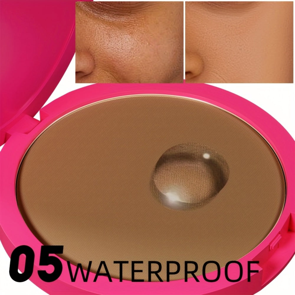 Waterproof Powder Foundation Matte Full Coverage Non-Cakey Formula 0.31oz Compact - Shine, for Makeup, Travel and Everyday Vanity Use