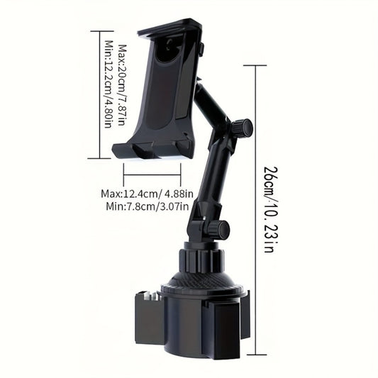 Car Cup Holder Phone & Tablet Mount – Adjustable Angle Multi-Functional Universal Vehicle Mount for Smartphones and Tablets | Durable Cup Holder Stand