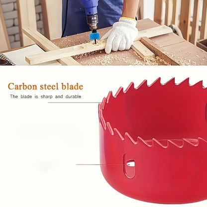Eight-Piece Hole Saw Kit with 3/4- to 2-1/2-Inch Carbon Steel Cutters, Mandrel and Allen Wrench