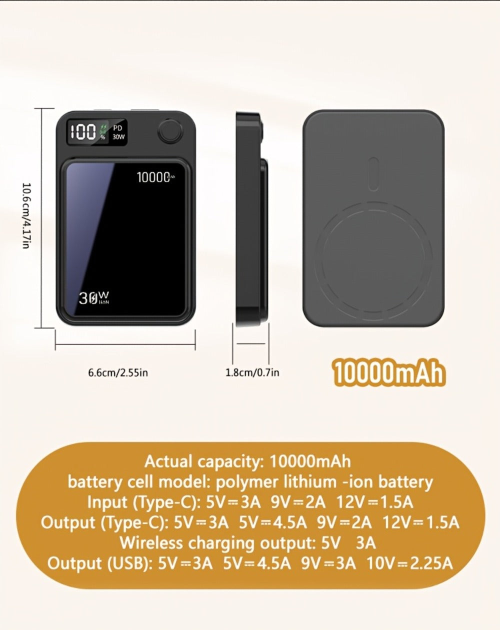 30W Fast Charging Magnetic Power Bank 6000 10000 15000mAh – 15W Wireless Output MagSafe Compatible Portable Charger Dual USB-C Battery Pack for iPhone 17 16 15 14 13 12 Android