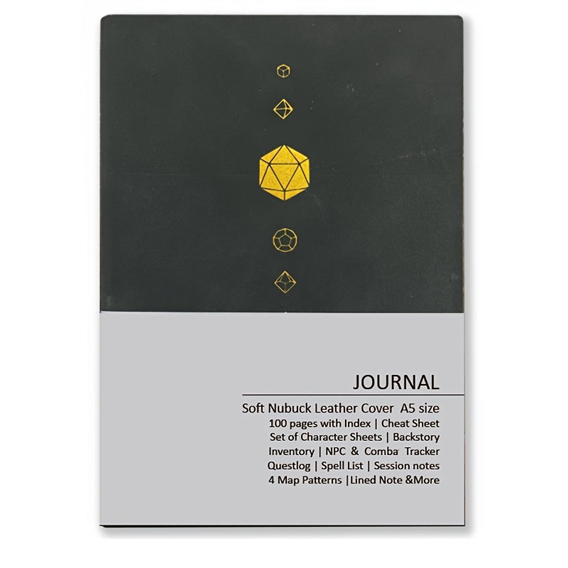 DnD Campaign Journal for D&D 5e & 5R Players — RPG Notebook with Character Sheets, Spell Tracker, Quest Log, NPC Manager & Map Pages, A5 Nubuck 100 Pages, 13 Colors, Dungeon Master Gift