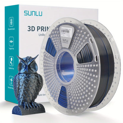 Dual Color Silk PLA Plus Filament 1.75mm 1kg – Shiny Gradient Texture High Toughness Low Shrinkage ±0.02mm 3D Printing Filament 2.2lb | Smooth Surface PLA+ for FDM 3D Printers Decorative Prints Gifts