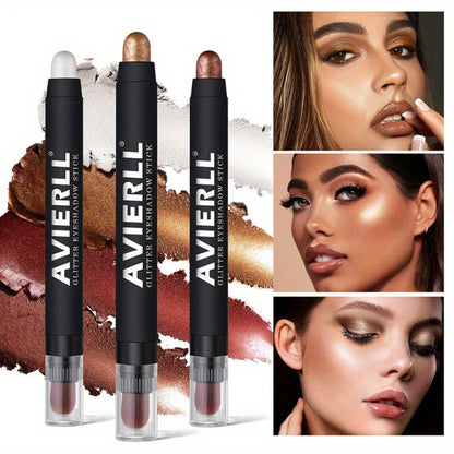 Waterproof Eyeshadow Stick Set 8 Piece – Shimmer, Pearlescent & Matte Eye Shadow Pencils, Creamy Blendable Formula, Long-Lasting Smoky Natural Glitter Eye Looks, Gift for Her