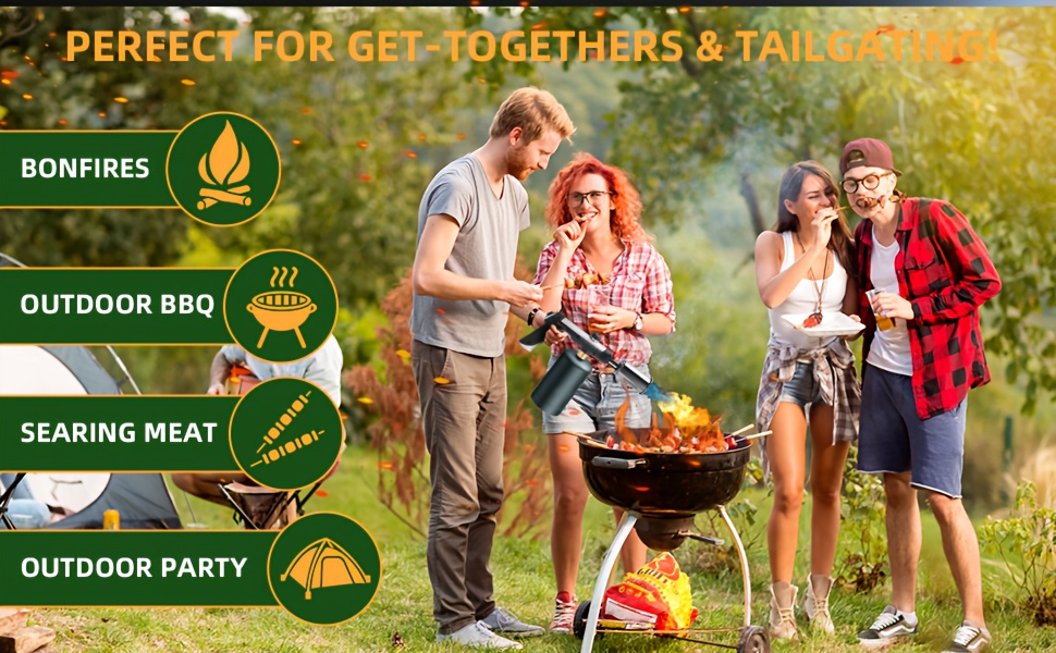 Handheld Propane or MAPP Torch with Trigger Ignition, Flame Control and Black or Golden Finish