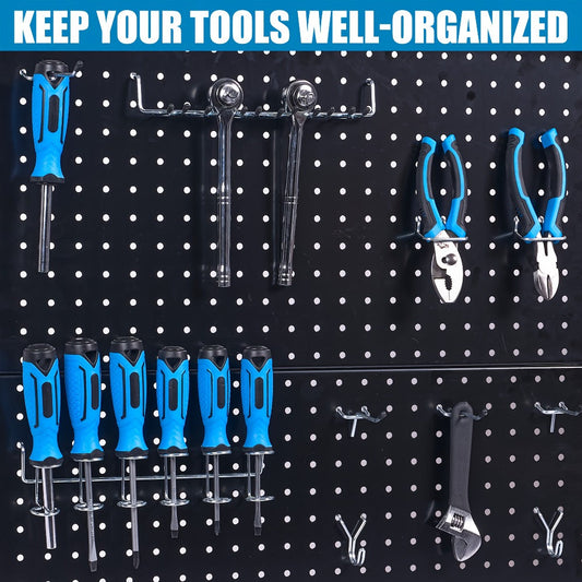 Pegboard Hooks Organizer Kit 278pcs with Bins – 1/8 & 1/4 Inch Peg Board Hook Assortment for Garage Wall Tool Storage | Hanging Storage Accessories for Workshop, Craft Room & Home Organization