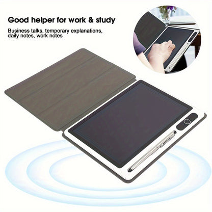 10.1-Inch Pink LCD Writing Tablet with Folding Protective Case, Stand Position and Included Stylus