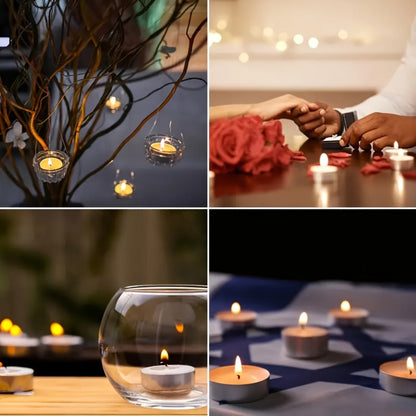 Tea Light Candles Unscented White - 49 or 99 Pack Smokeless Wax Tealights 2. Burn for Weddings, Christmas
