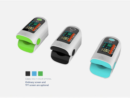 Two-Piece Fingertip Pulse Oximeter Set with Color Display in Black or Blue Checkout Options
