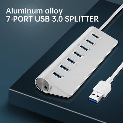 7-Port USB 3.0 Hub 5Gbps Data Splitter for Office, PC, Laptop, MacBook – High-Speed USB Expander with Individual Port Extension, Plug and Play, No Driver Needed