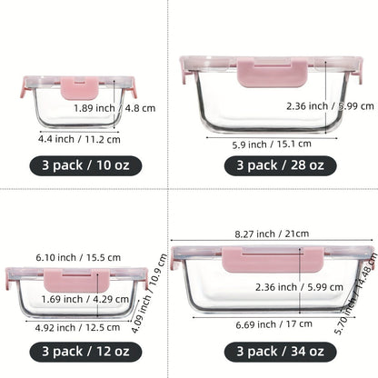 Glass Food Storage Containers with Airtight Lids - Borosilicate Glass Meal Prep Containers Set, Microwave Dishwasher Freezer Safe, BPA Free, Leak Proof Lunch Containers for Kitchen