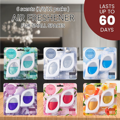 Compact Air Freshener Cups in Six Scents, Available in 2, 6 or 12 Packs for Closets, Bathrooms and Small Spaces