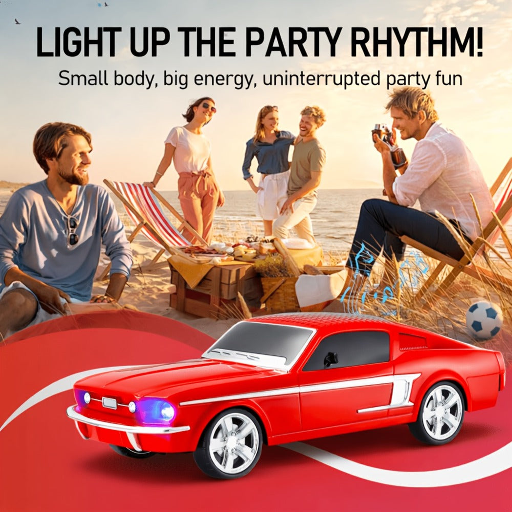 Retro Classic Car Model Bluetooth Speaker with Deep Bass, Colorful LED Lights, FM Radio, USB TF AUX Inputs, Built-In Mic, USB-C Rechargeable – Vintage Novelty Wireless Speaker for Home Decor, Office, Party & Gifts
