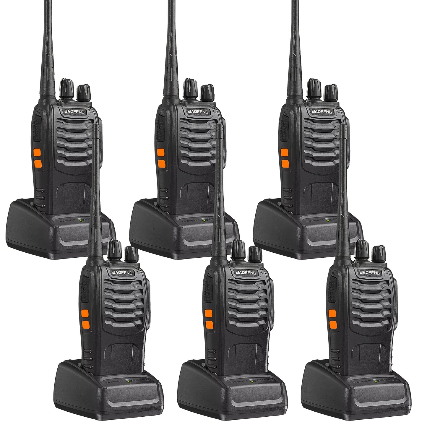 Baofeng UHF Walkie Talkies 16CH 5W – 2/4/6/8/10/12 Pack Two-Way Radios, USB Rechargeable 1500mAh Battery, LCD Display, Hi-Fi Sound, for Outdoor Sports, Hiking, Camping & Emergency Communication