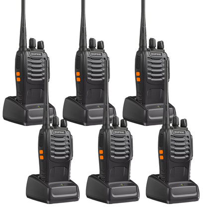 Baofeng UHF Walkie Talkies 16CH 5W – 2/4/6/8/10/12 Pack Two-Way Radios, USB Rechargeable 1500mAh Battery, LCD Display, Hi-Fi Sound, for Outdoor Sports, Hiking, Camping & Emergency Communication