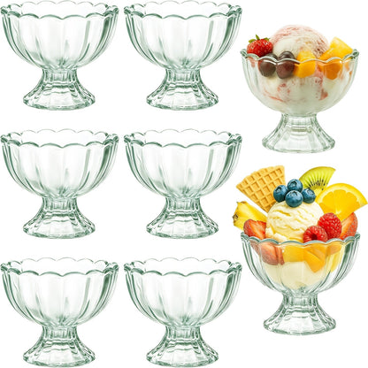 Twelve-Piece Tulip Dessert Bowl Set with 5-Ounce Capacity, 3.54-Inch Rim and Footed Glass Shape