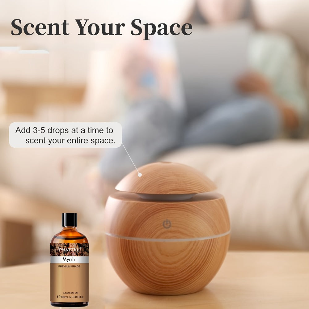 Essential Oil Myrrh 100ml Dropper Bottle with Warm Earthy Balsamic Scent for Diffuser and Candles