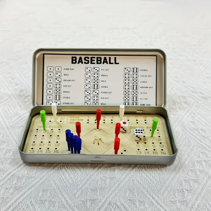 Sports Travel Board Game Set – Portable Wooden Baseball Softball Football Finger Dice Tabletop Game for Family Game Night, Parties & Kids Adults