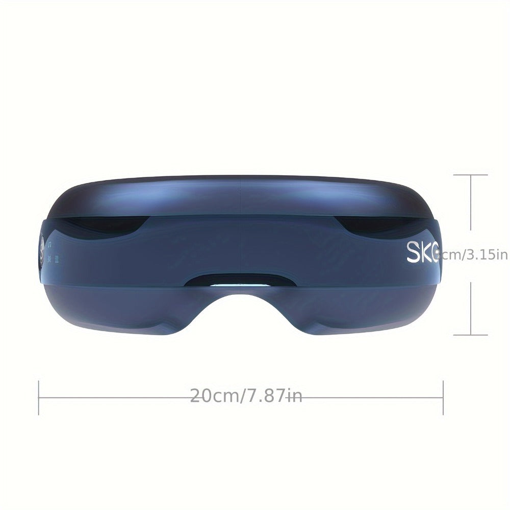 Eye Massager with Heat SKG E3 PRO Portable - Music Playback Built-In Vision Window Eye Relaxation Mask for Eye Strain Fatigue Relief, Heated Eye Massager Gift for Men & Women, Blue
