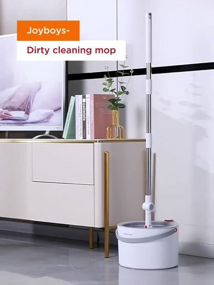 Spin Mop and Bucket Set with Separate Water Chambers, Telescoping Handle and Two Exact Mop Head Configurations