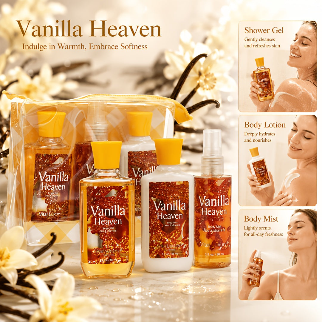 Bath and Body Gift Set in Cherry Blossom, Lavender Vanilla, Vanilla Coconut or Lotion and Mist Options