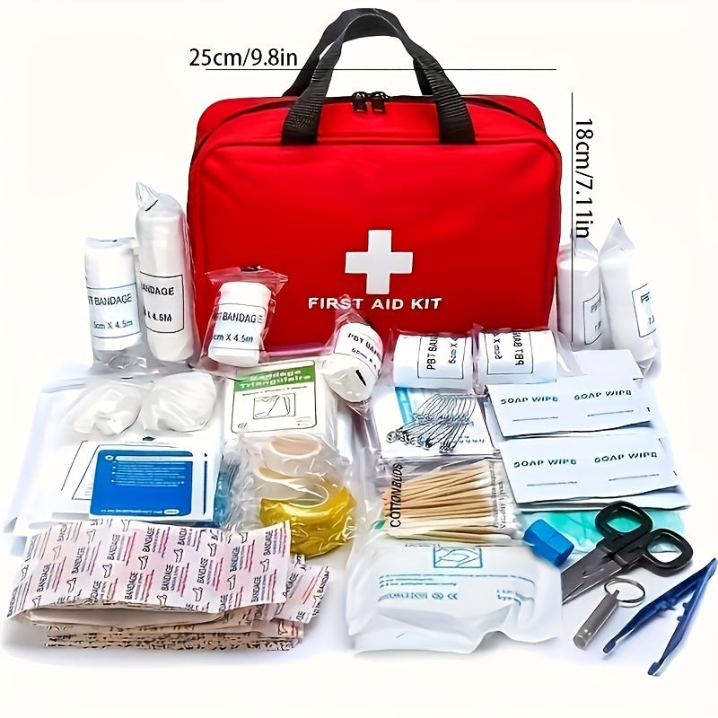 184-Piece Portable First Aid Kit with Assorted Emergency Supplies for Home, Car and Outdoor Carry