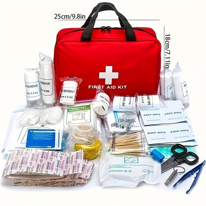 184-Piece Portable First Aid Kit with Assorted Emergency Supplies for Home, Car and Outdoor Carry