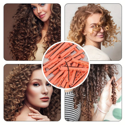 50pcs Soft Foam Perm Rods Heatless Hair Rollers with Comb – No-Heat Flexible Curl Rods for Long-Lasting Curls, Waves & Ringlets, DIY Home & Salon Hairdressing Styling Tool for Women All Hair Types