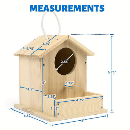 Wooden Birdhouse Build and Paint Craft Kit with Panels, Fasteners, Paints and Brushes in One or Two Packs