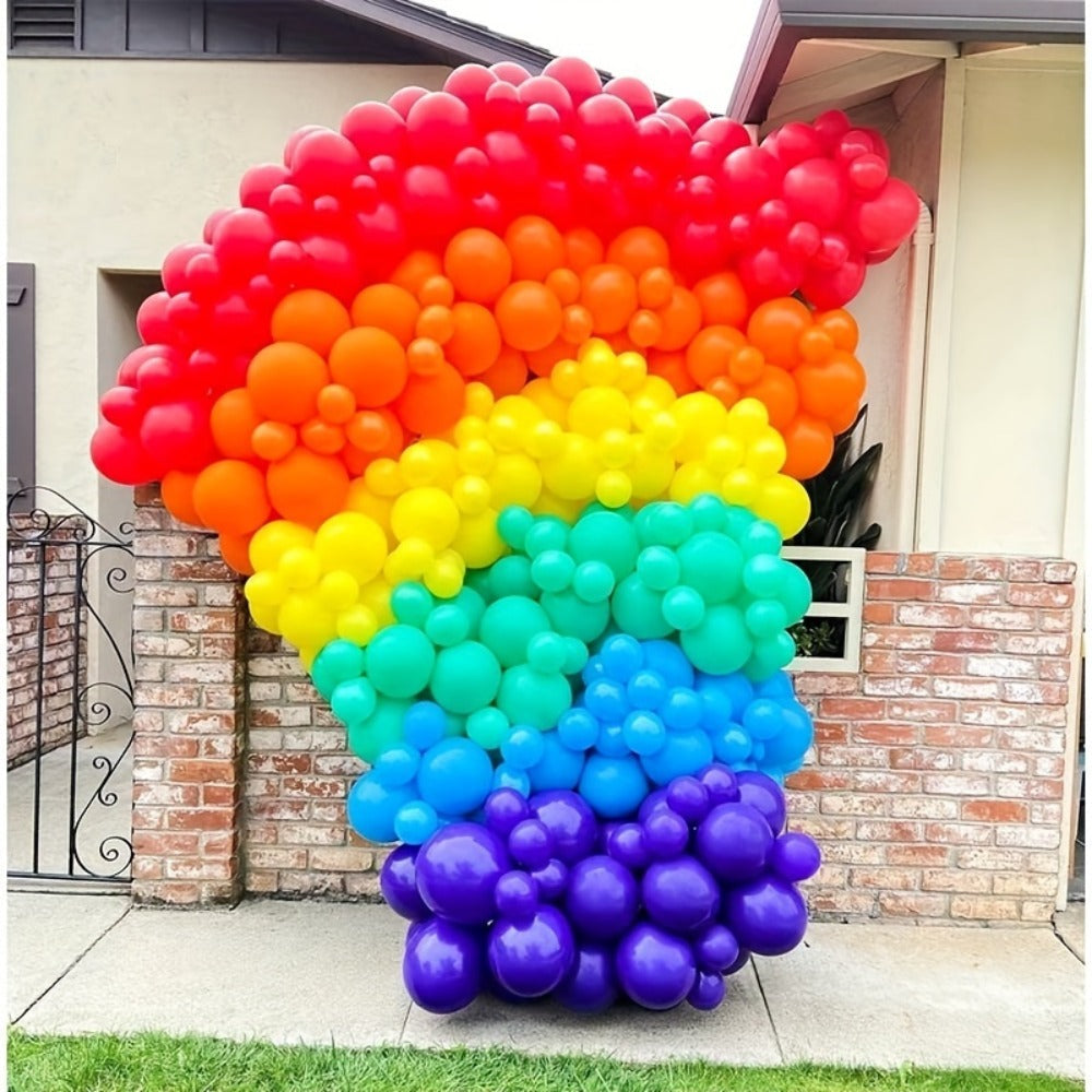 Party Decorations 422-Piece Rainbow Balloon Arch Kit with Four Balloon Sizes and Garland Accessories