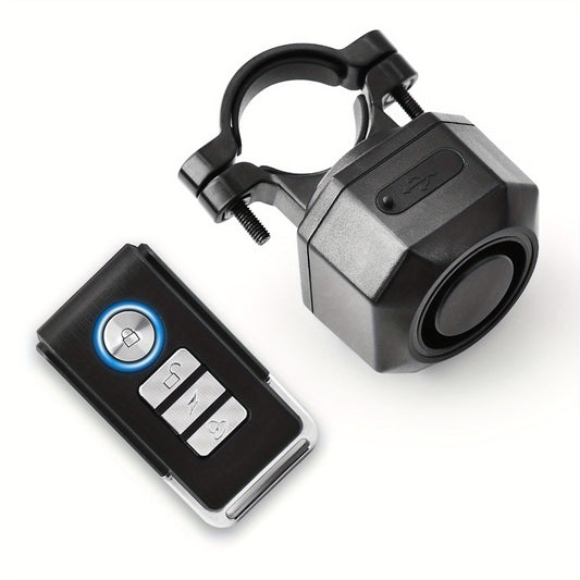 Bike Alarm Anti-Theft 110dB – USB Rechargeable Bicycle Alarm with Wireless Remote, Vibration Motion Sensor & 3 Volume Levels for Bicycle, Motorcycle, Scooter, Trailer & Car Security