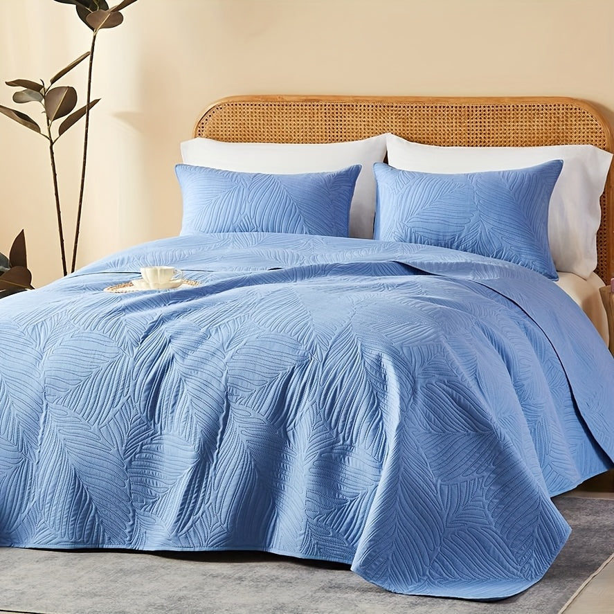 Coin-Pattern Quilt Set in Four Designs, Multiple Colors and Twin, Full-Queen or King-California King Sizes