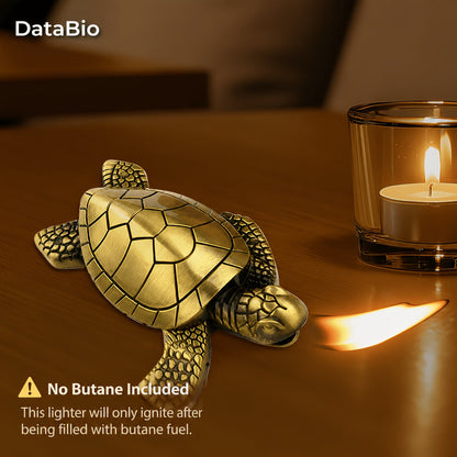Turtle Lighter Refillable Flame - Creative Novelty Butane Lighter with Adjustable Flame, Aluminum Alloy Shell