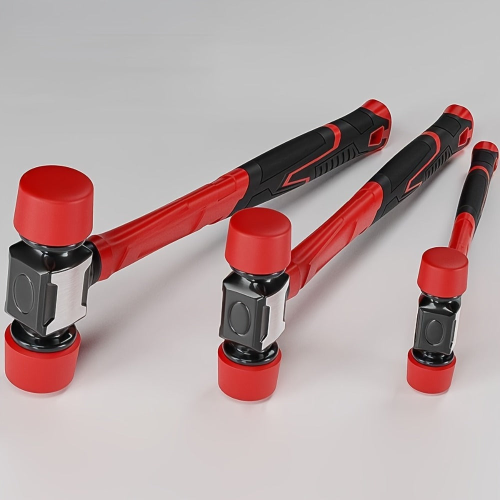 Double-Head Rubber Mallet with Red Grip and A-27 mm or B-36 mm Head Options for Flooring and Craft Work