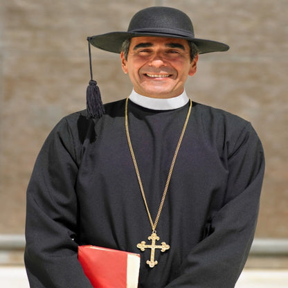 Clergy Collar Costume Bib Set, Three-Pack in Black and White with Hook-and-Loop Neck Fasteners